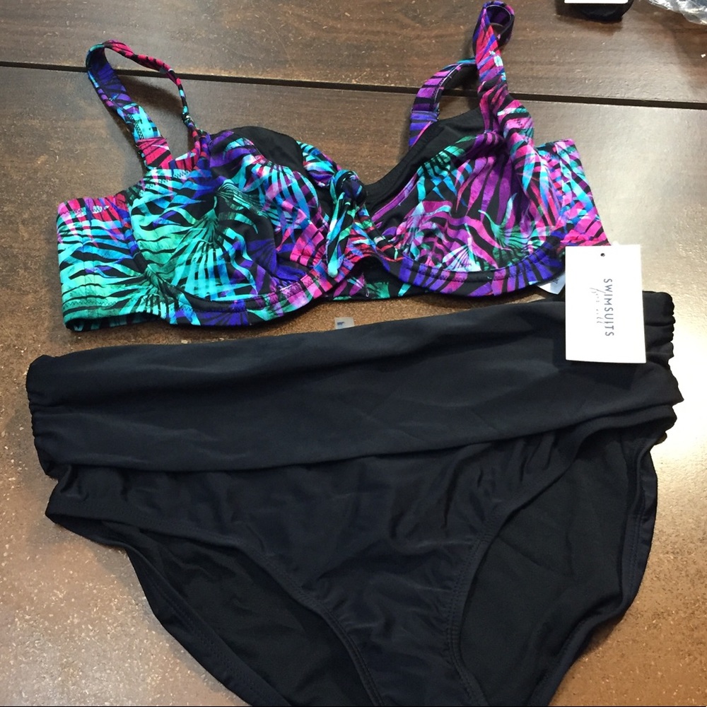 Swimsuits For All Purple and Blue Bikini